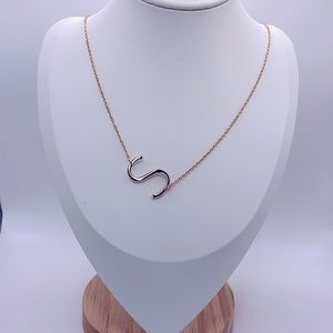 18K Gold Plated Initial Letter “S” Pendant Necklace